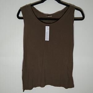 NWT LA made brown tank top with cinched back Size XS